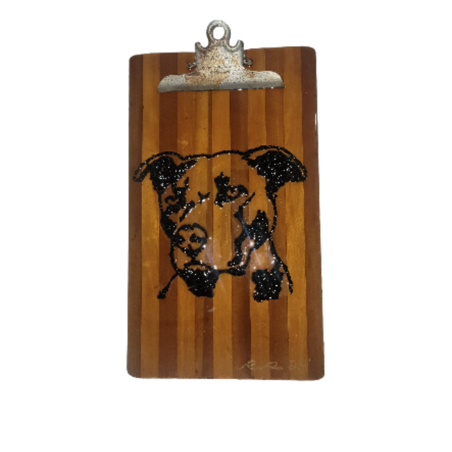American Pitbull Clipboard Upcycled Wall Art- 14"× 8"